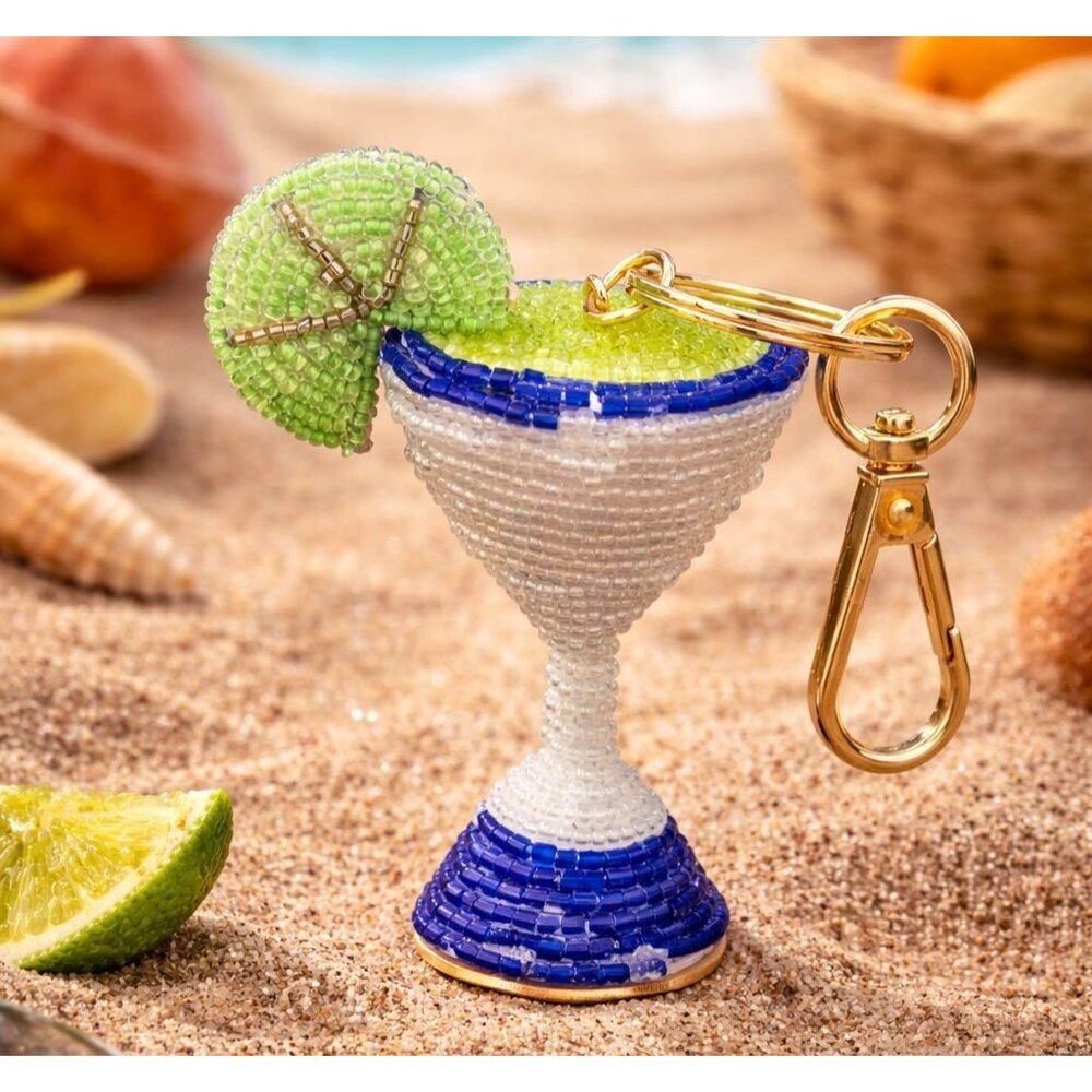 New Beaded Margarita Bag Charm Key Chain Mother Day Birthday Gift